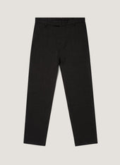 Men's Textured Wool Trouser in Dark Charcoal Melange