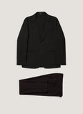Men's Textured Wool Two-Piece Suit in Dark Charcoal Melange