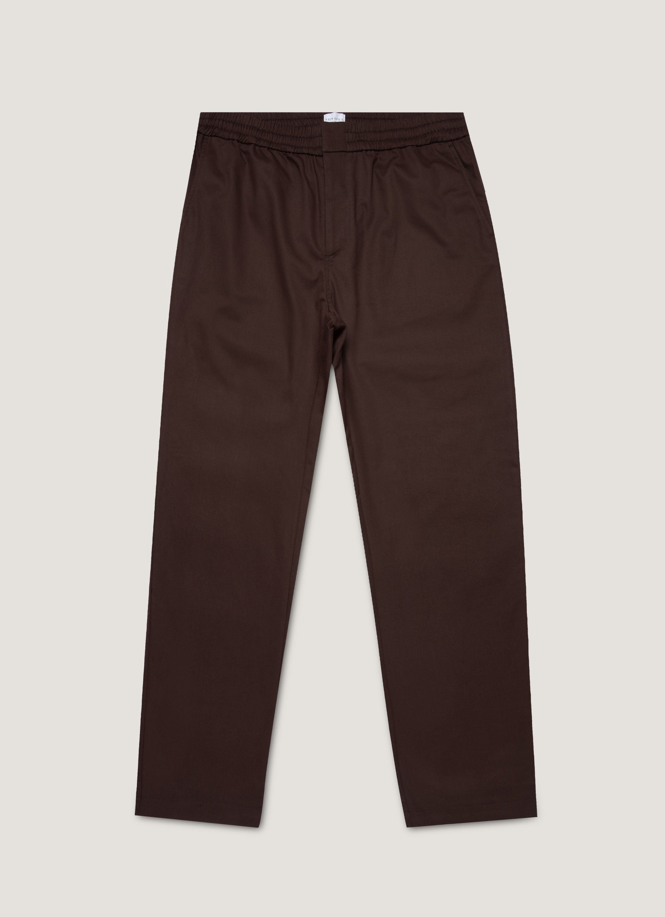 Men's Cotton Cashmere Drawstring Trouser in Truffle
