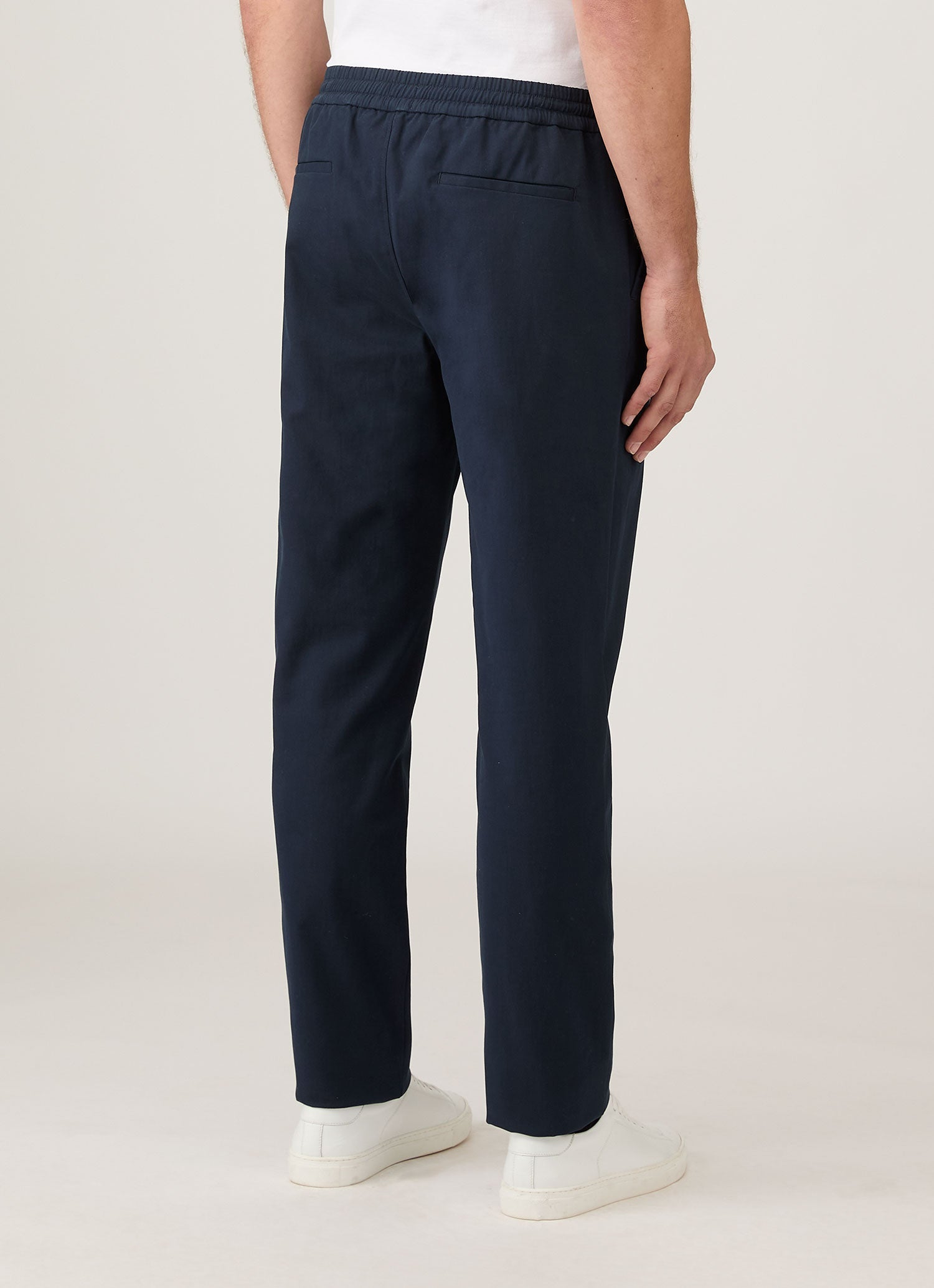 Men's Cotton Cashmere Drawstring Trouser in Navy