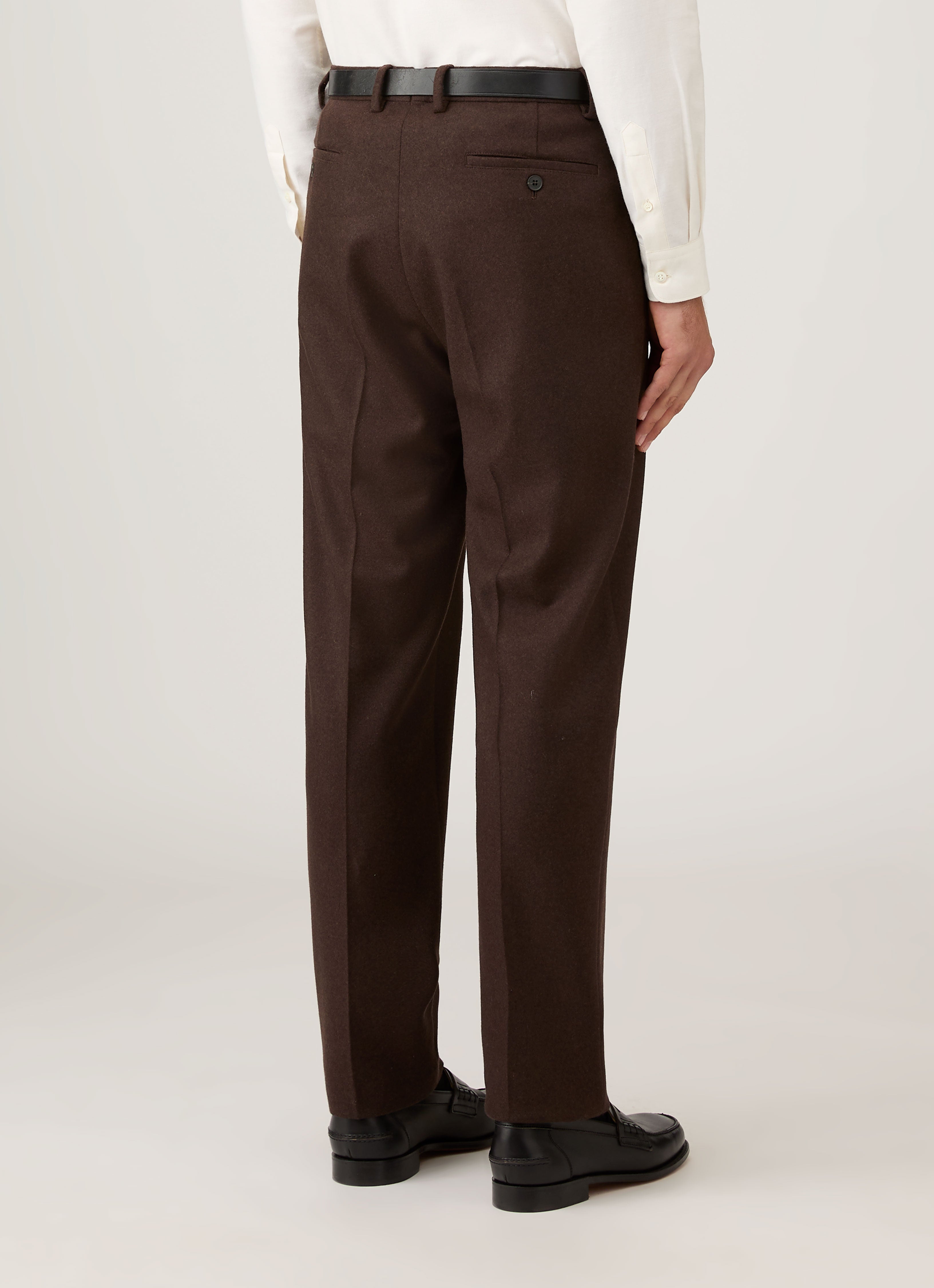 Men's Boiled Wool Trouser in Truffle | Sunspel