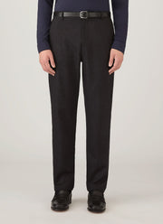 Men's Wool Cashmere Flannel Trouser in Charcoal Melange