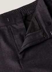 Men's Wool Cashmere Flannel Trouser in Charcoal Melange
