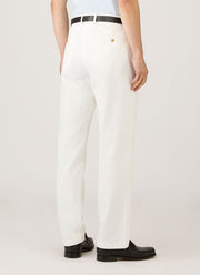 Men's Cotton Drill Trouser in Warm White