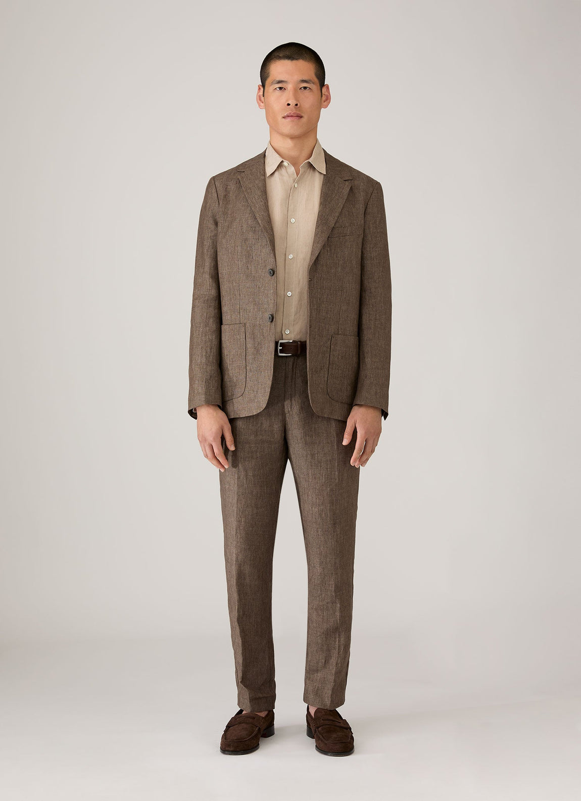 Men's Linen Trouser in Dark Walnut