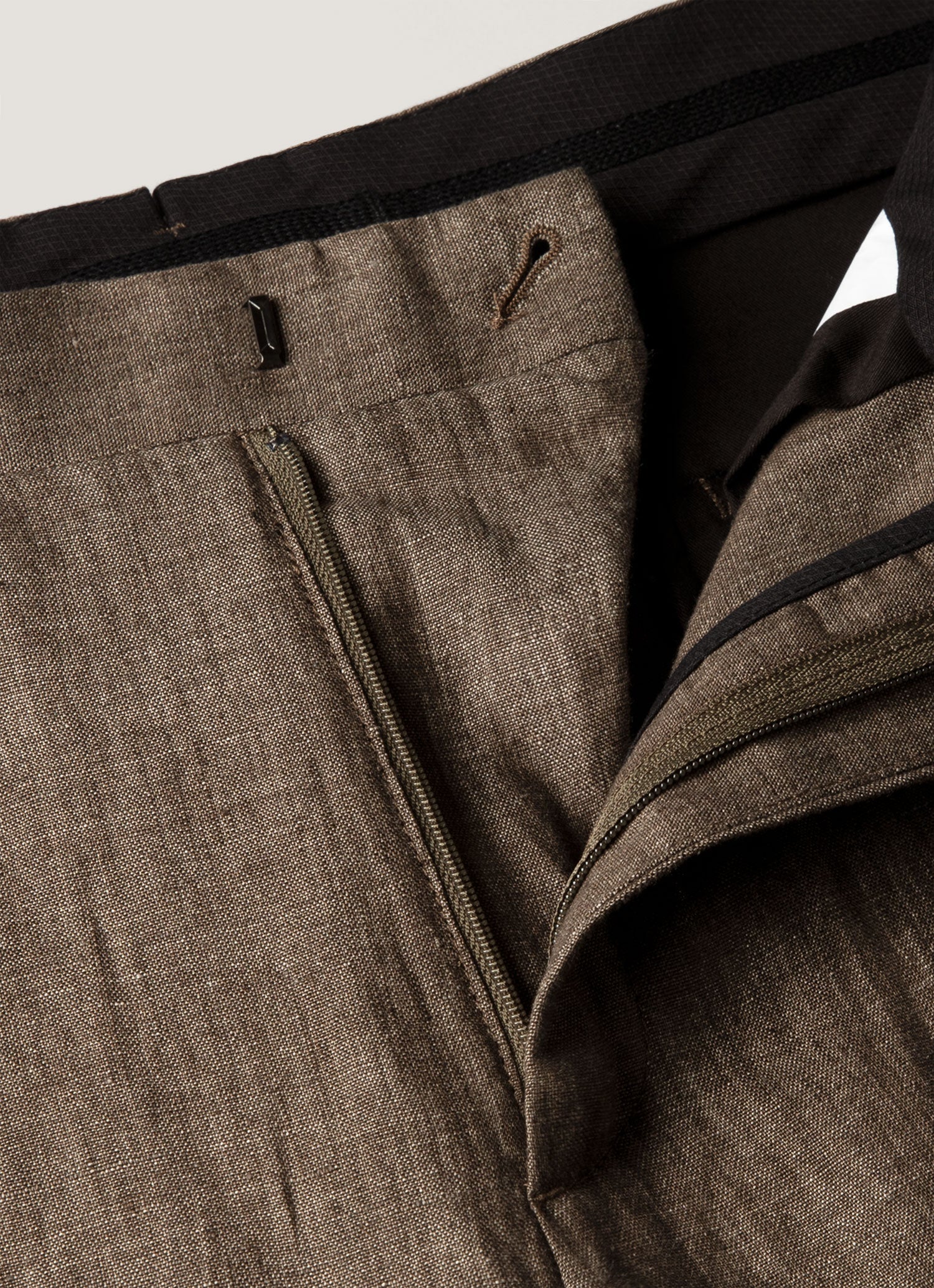 Men's Linen Trouser in Dark Walnut