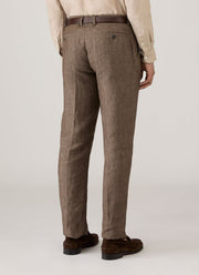 Men's Linen Trouser in Dark Walnut