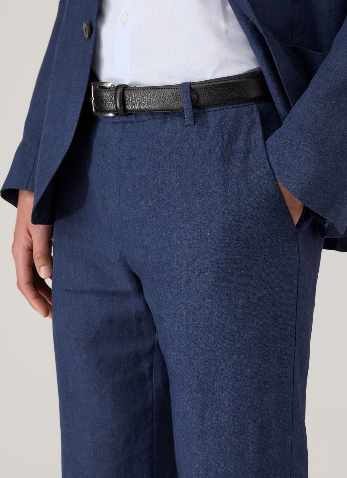 Men's Linen Trouser in Light Navy