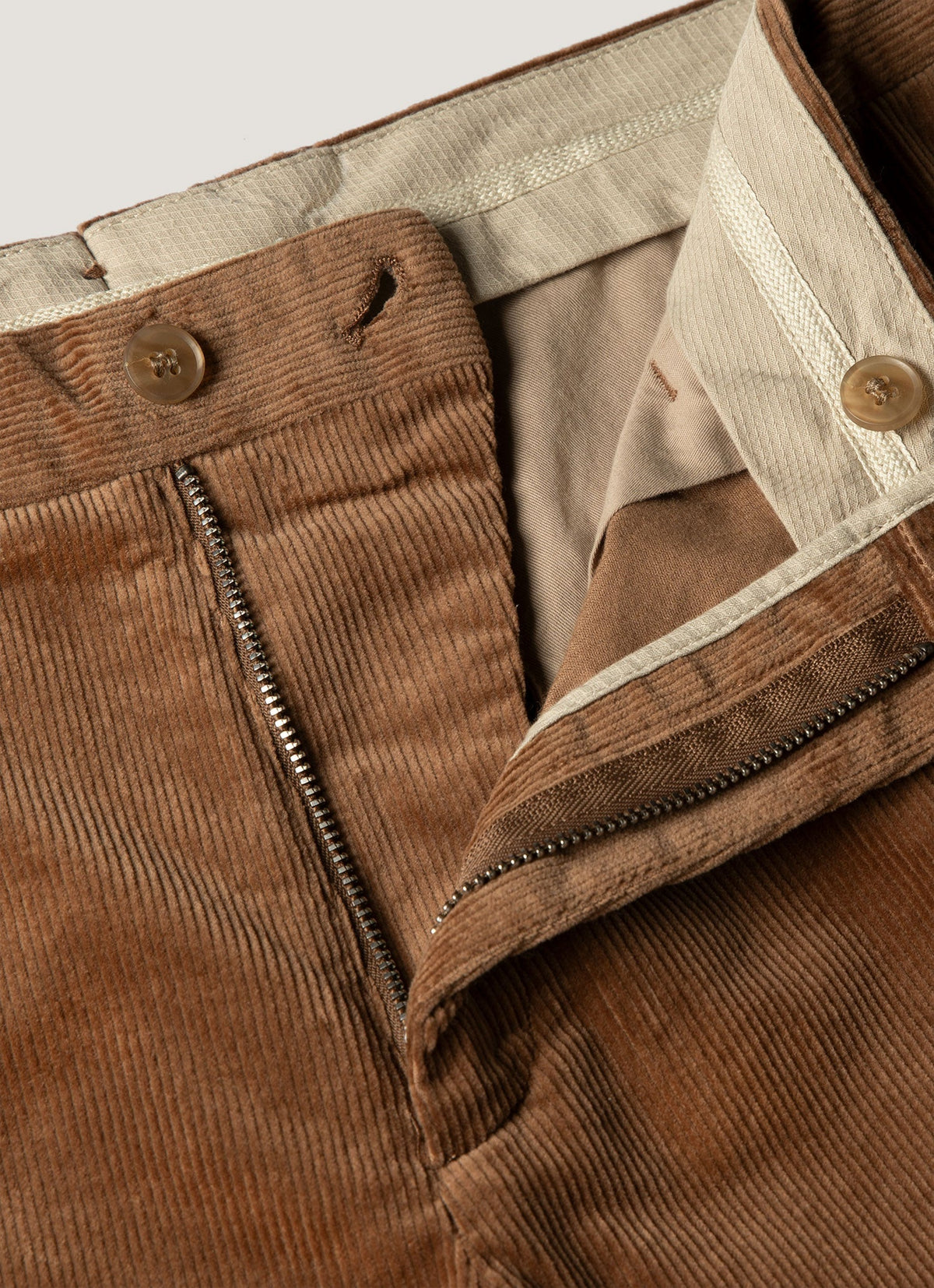 Men's Corduroy Two-Piece Suit in Dark Beige