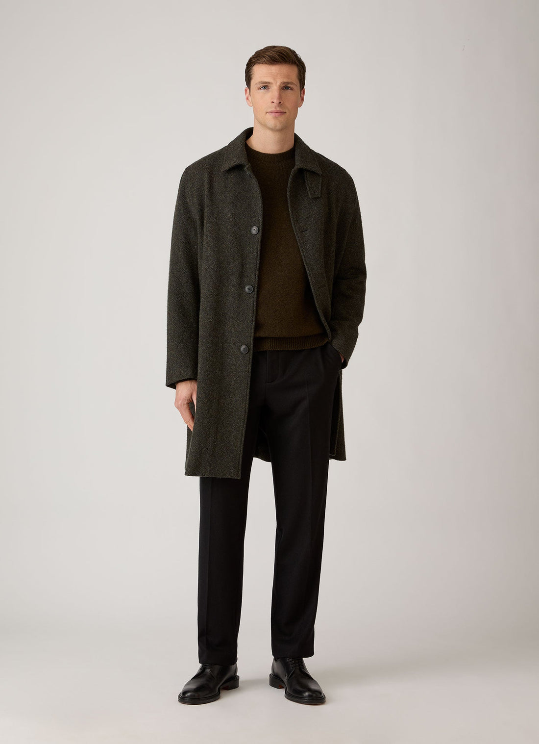 Men's Boiled Wool Trouser in Black