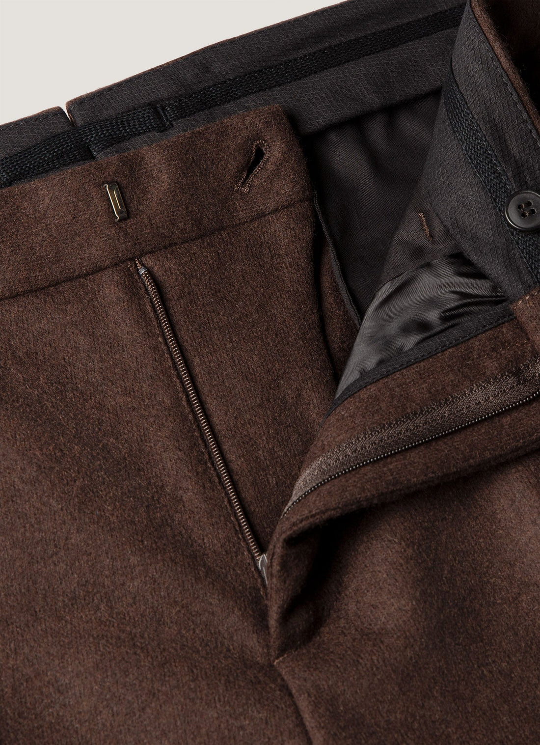 Men's Boiled Wool Trouser in Truffle