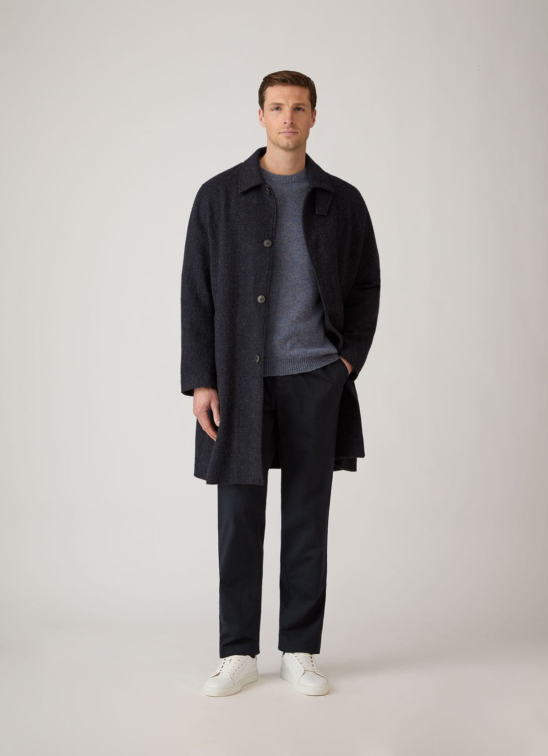 Men's Cotton Drawstring Trousers in Navy