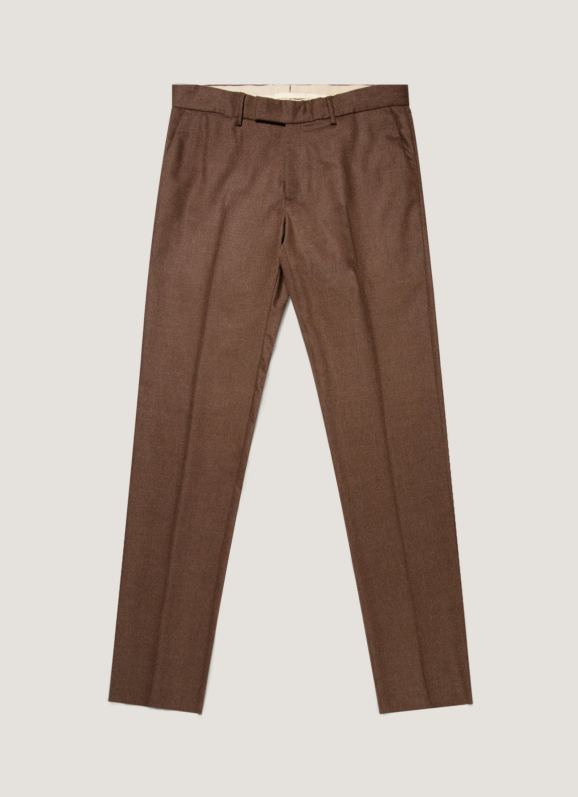 Men's Wool Cashmere Flannel Two-Piece Suit in Light Brown Melange