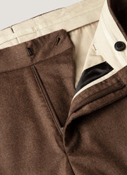Men's Wool Cashmere Flannel Two-Piece Suit in Light Brown Melange