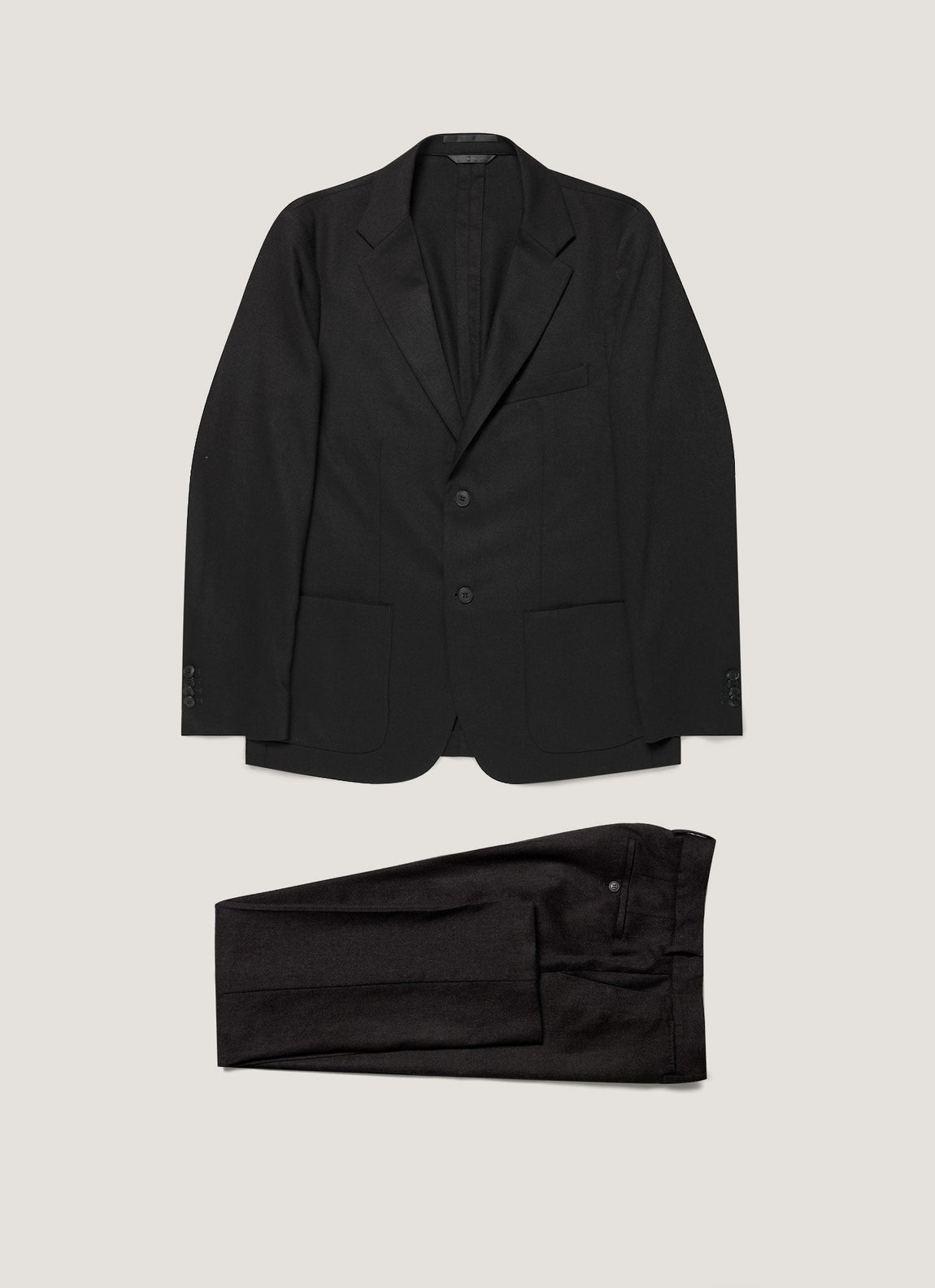 Men's Wool Cashmere Flannel Two-Piece Suit in Charcoal Melange