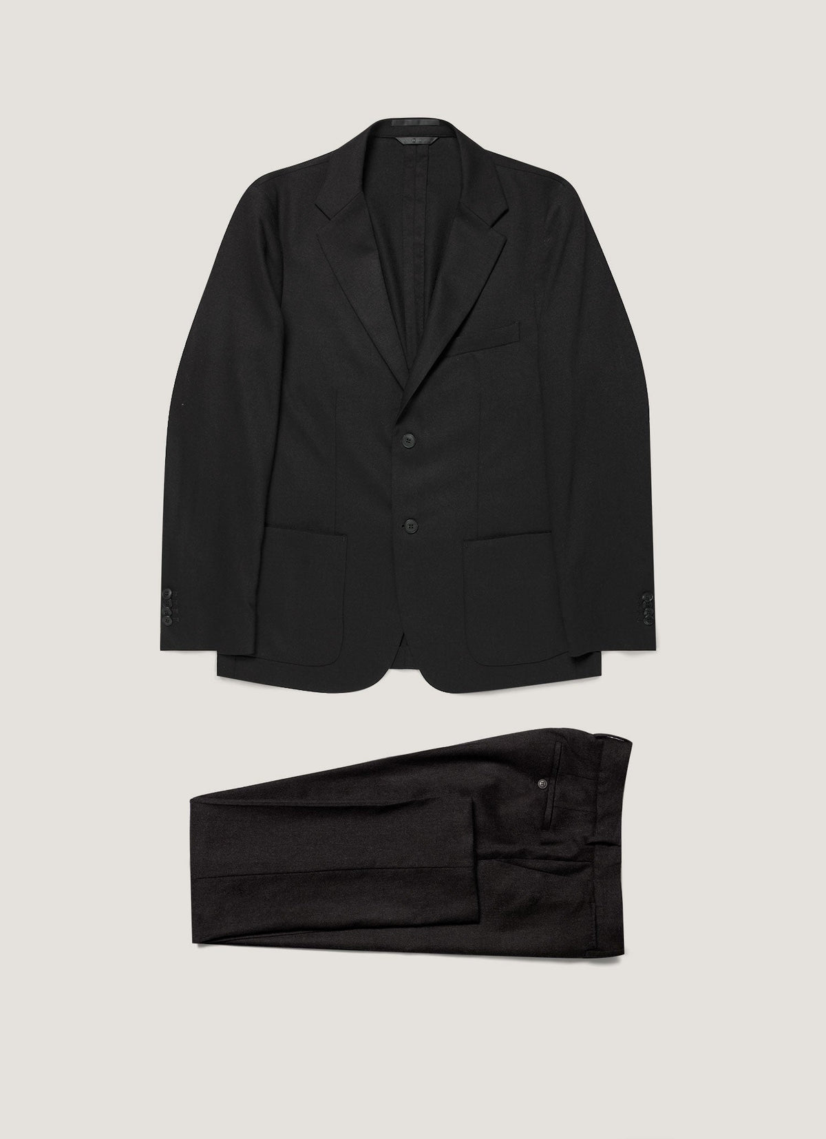 Men's Wool Cashmere Flannel Two-Piece Suit in Charcoal Melange