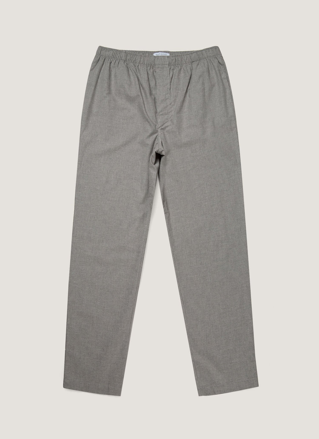 Men's Cotton Flannel Pyjama Trouser in Mid Grey Melange