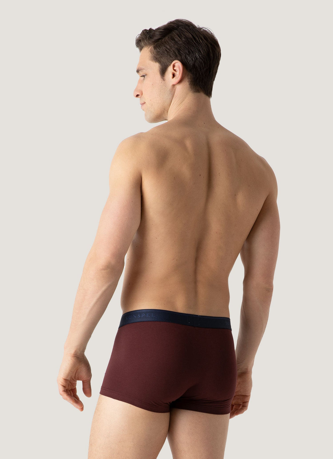 Men's Stretch Cotton Trunks in Maroon