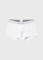 Men's Logo Stretch Cotton Trunks in White