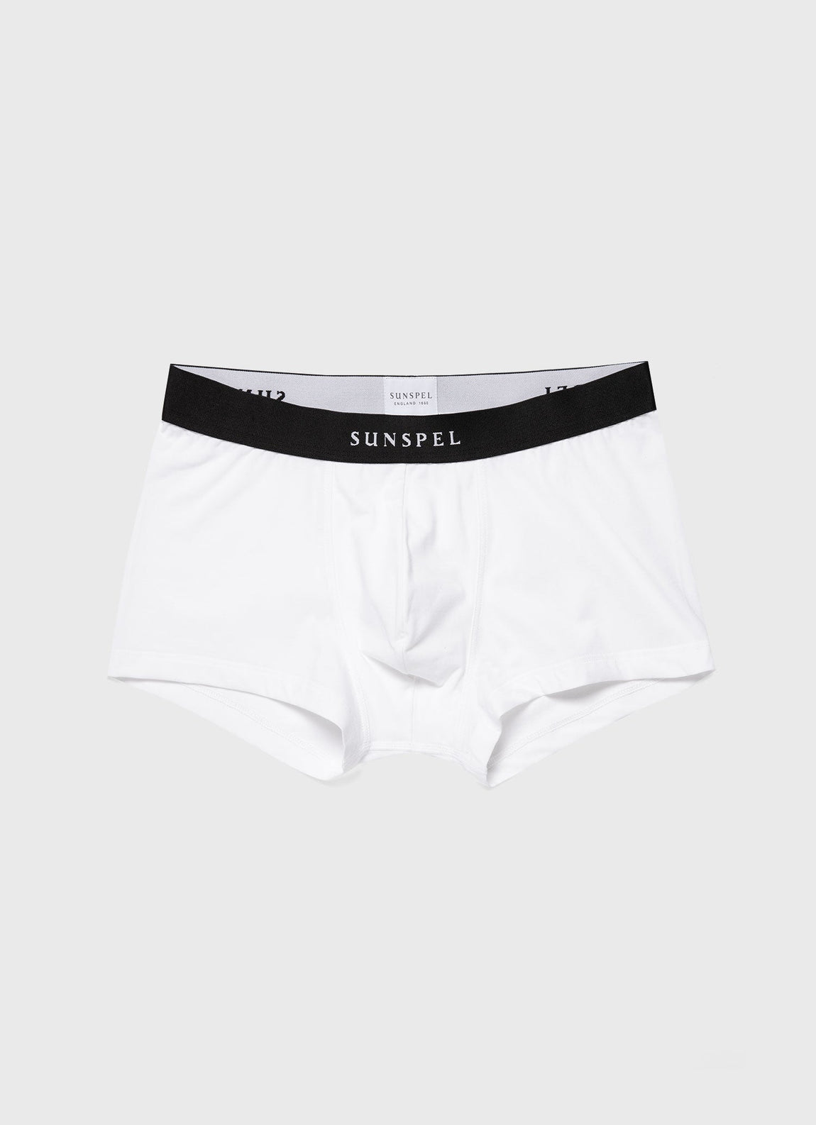 Men's Logo Stretch Cotton Trunks in White/Black