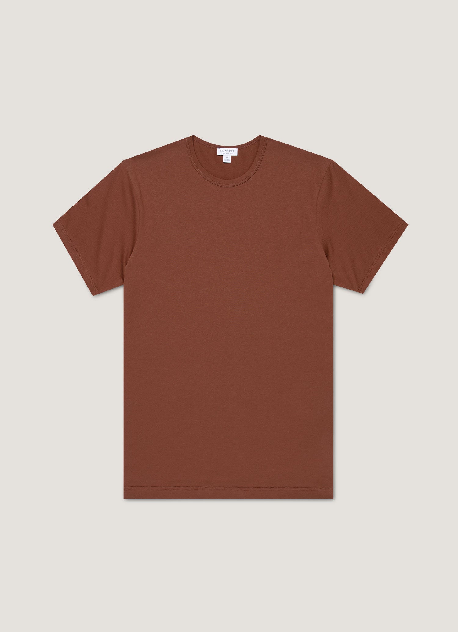Men's Classic T-shirt in Conker Brown | Sunspel