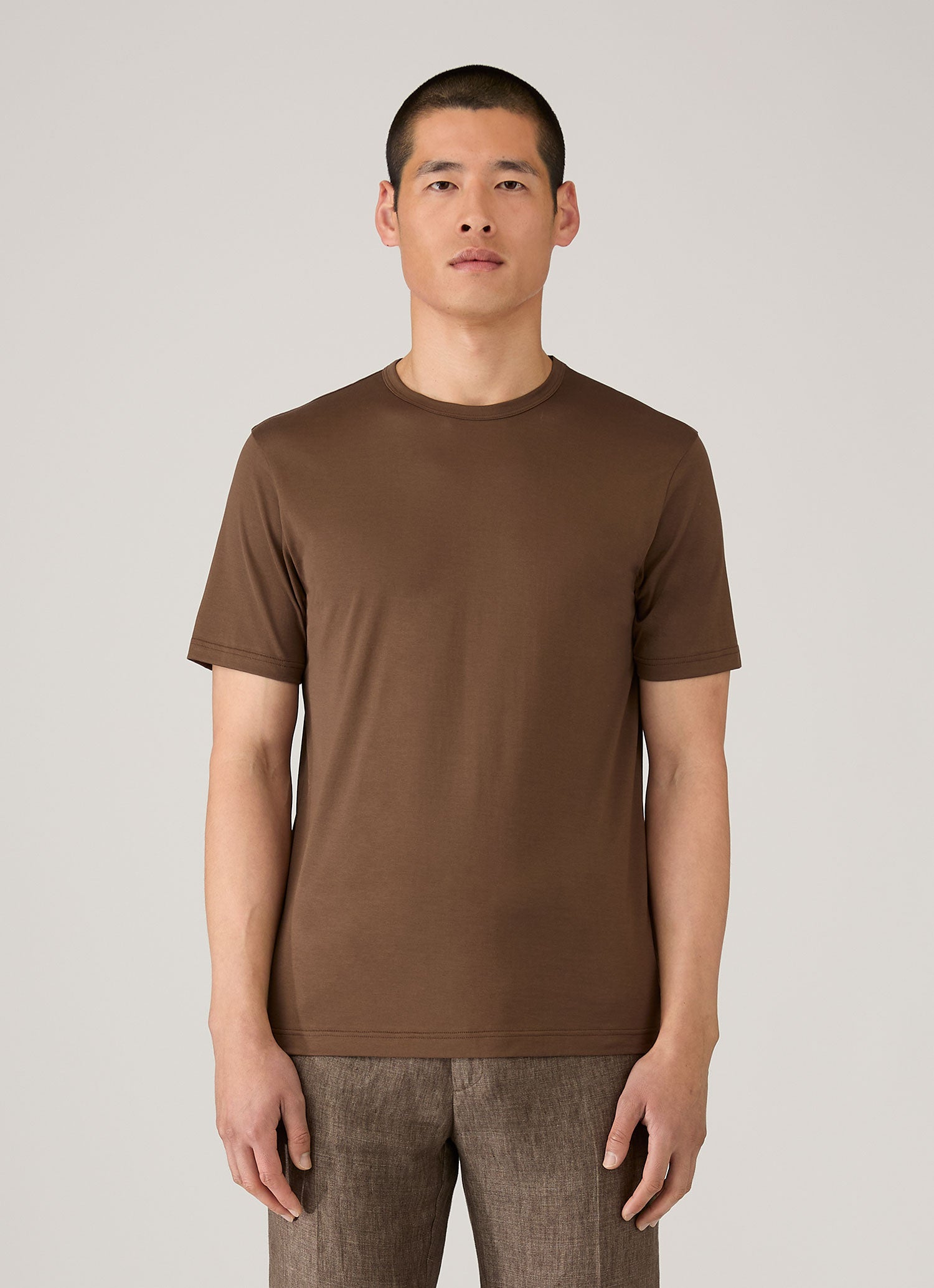 kolor 26SS 26SCM-T18206 Tシャツ Brown 4 新品 Men's Classic T-shirt in Dark Walnut | Sunspel