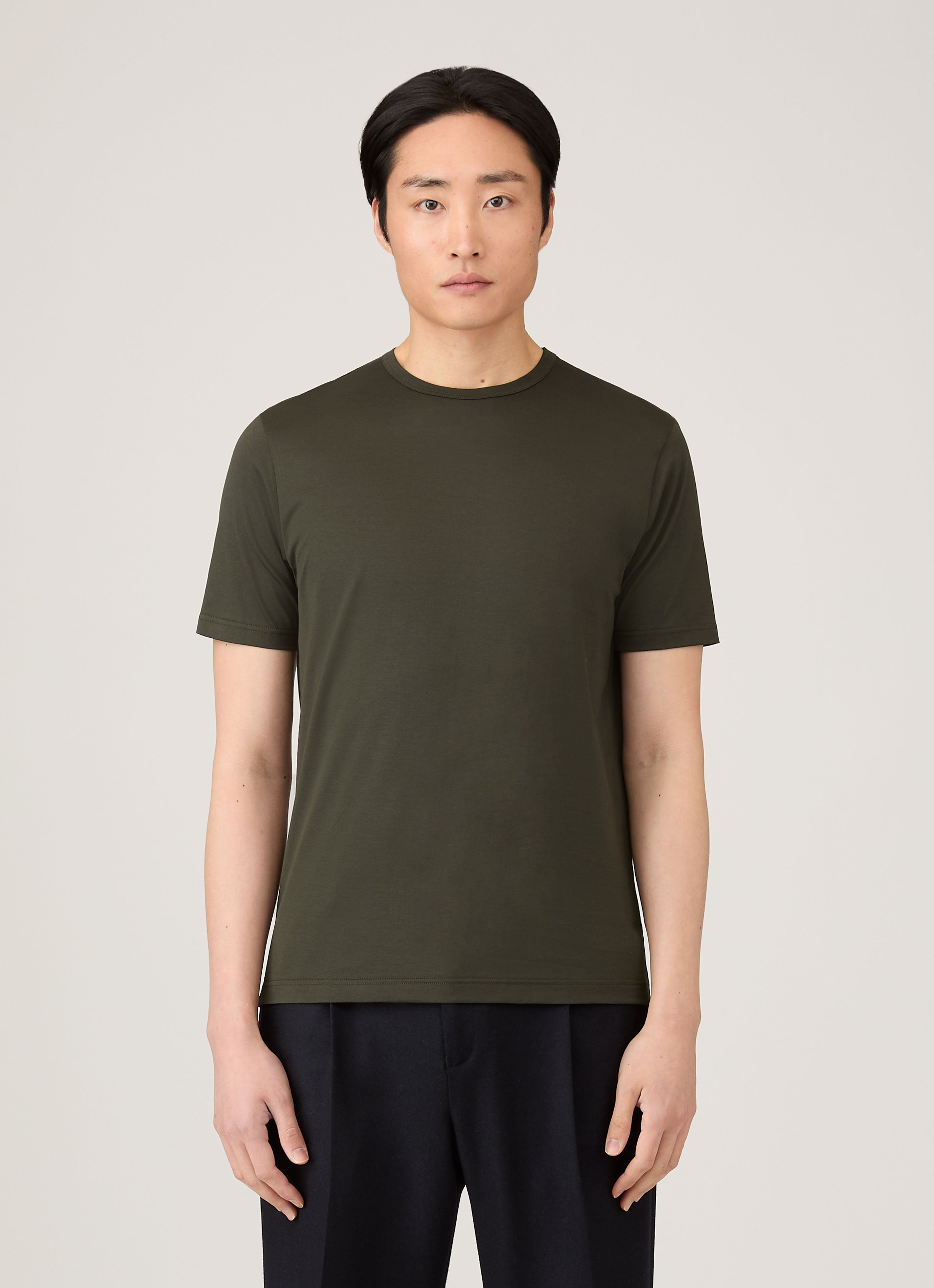 Men's Classic T-shirt in Dark Green | Sunspel