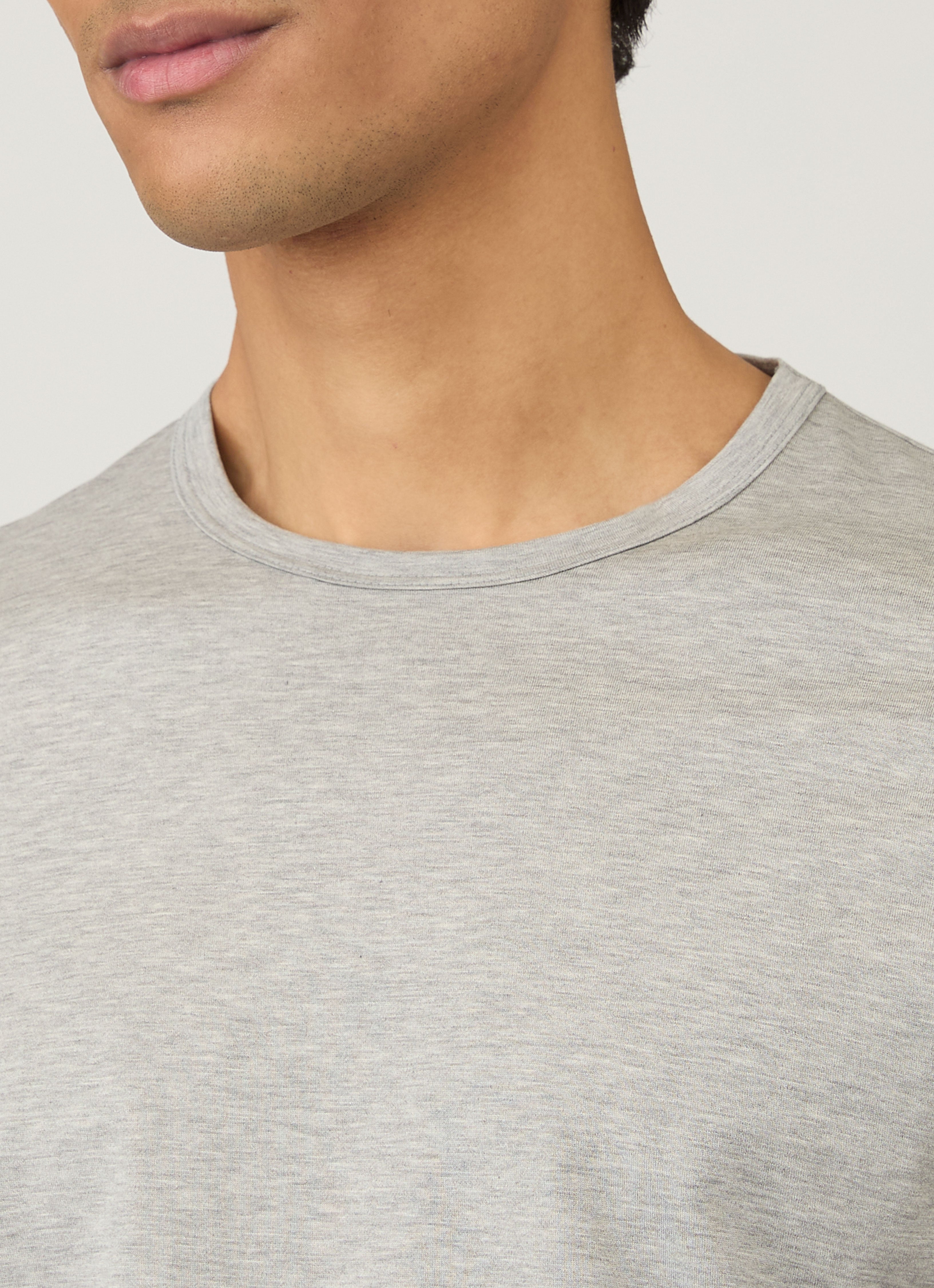 Men's Classic T-shirt in Grey Melange | Sunspel