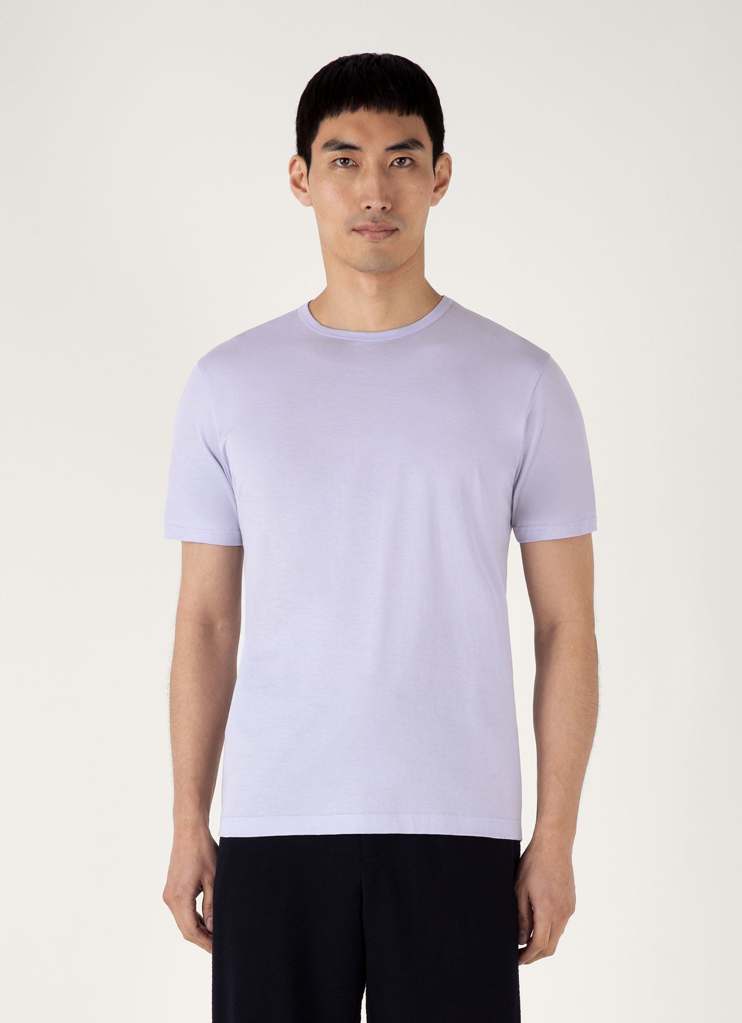 Men's Classic T-shirt in Pale Lilac | Sunspel