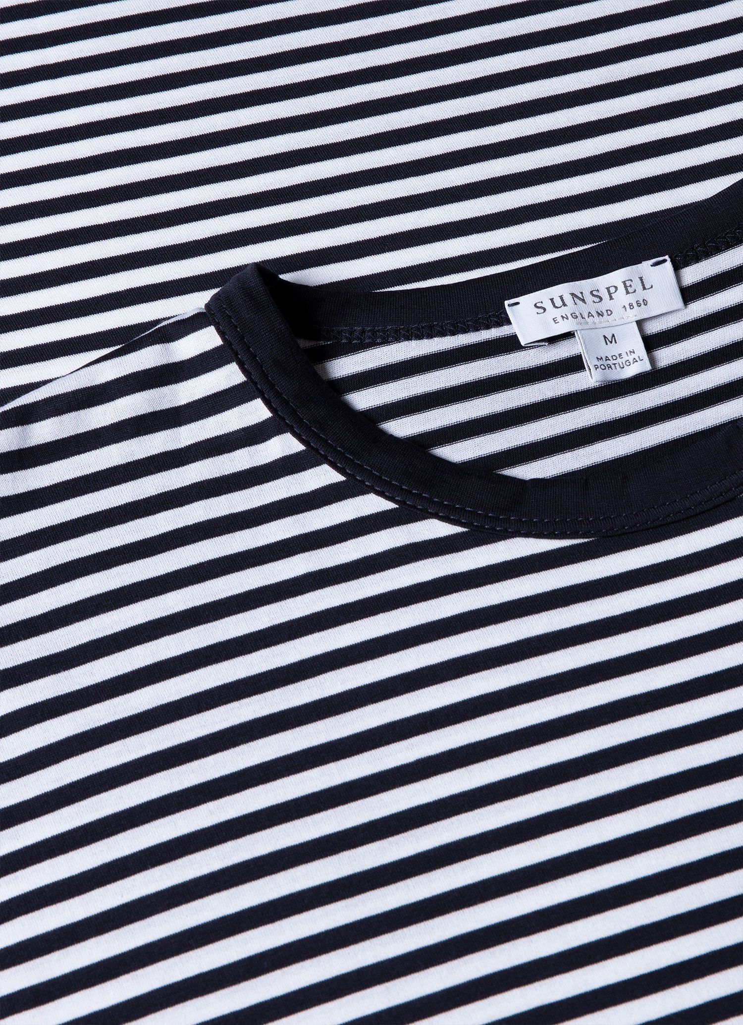 Men's Classic T-shirt in Navy/White English Stripe | Sunspel