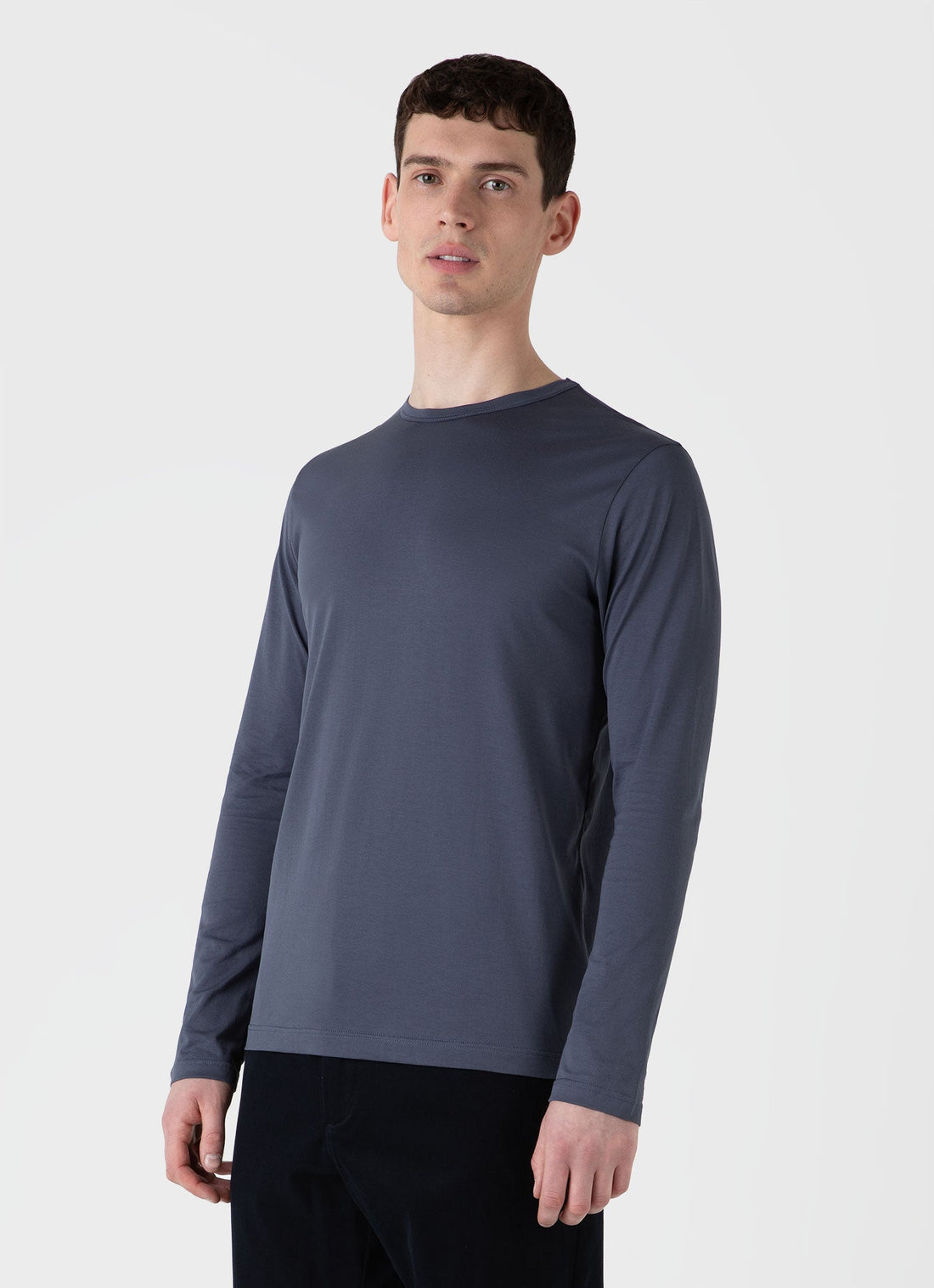 Men's Long Sleeve Classic T-shirt in Slate Blue