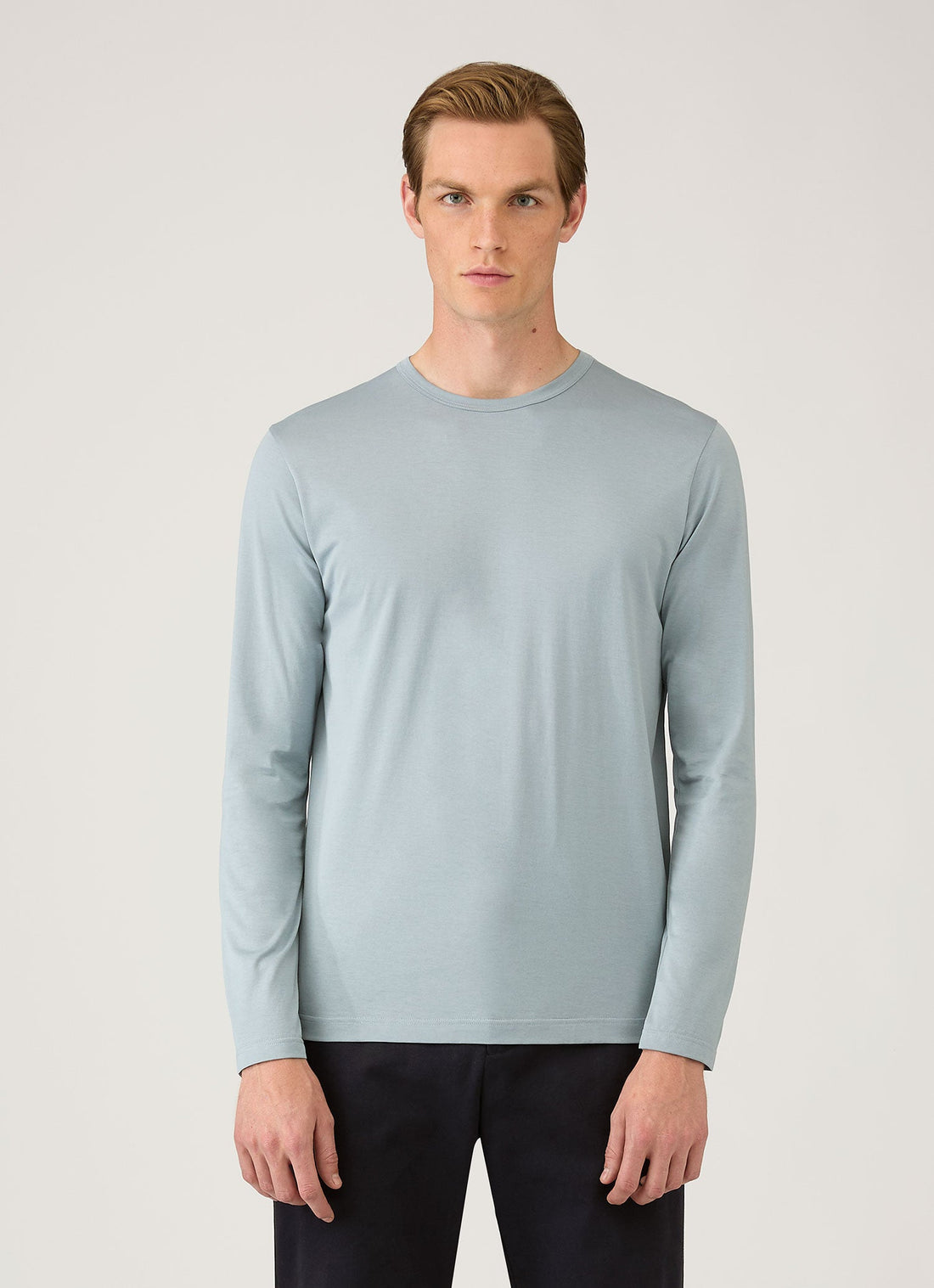 Men's Long Sleeve Classic T-shirt in Stone Blue