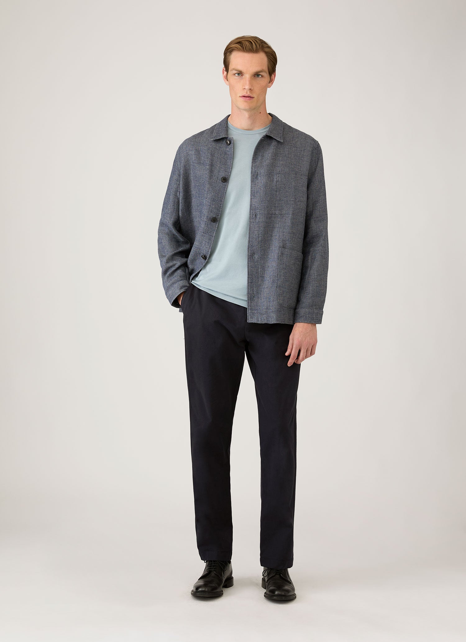 Men's Long Sleeve Classic T-shirt in Stone Blue