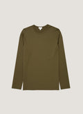 Men's Long Sleeve Classic T-shirt in Deep Olive