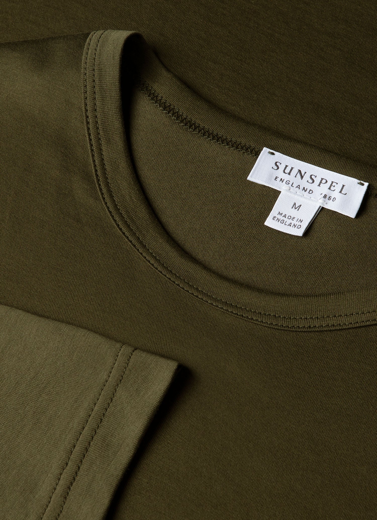 Men's Long Sleeve Classic T-shirt in Deep Olive | Sunspel