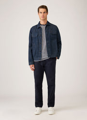 Men's Classic Long Sleeve T-shirt in Navy/White English Stripe