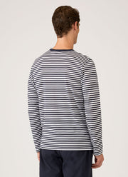 Men's Classic Long Sleeve T-shirt in Navy/White English Stripe