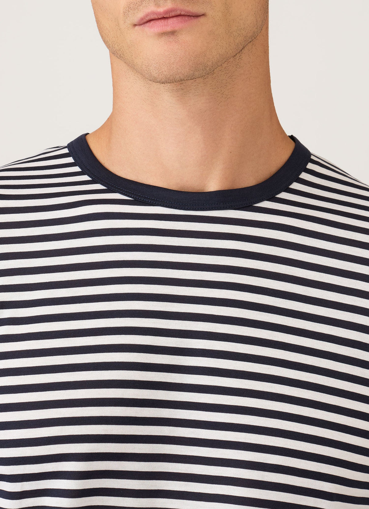 Men's Classic Long Sleeve T-shirt in Navy/White English Stripe
