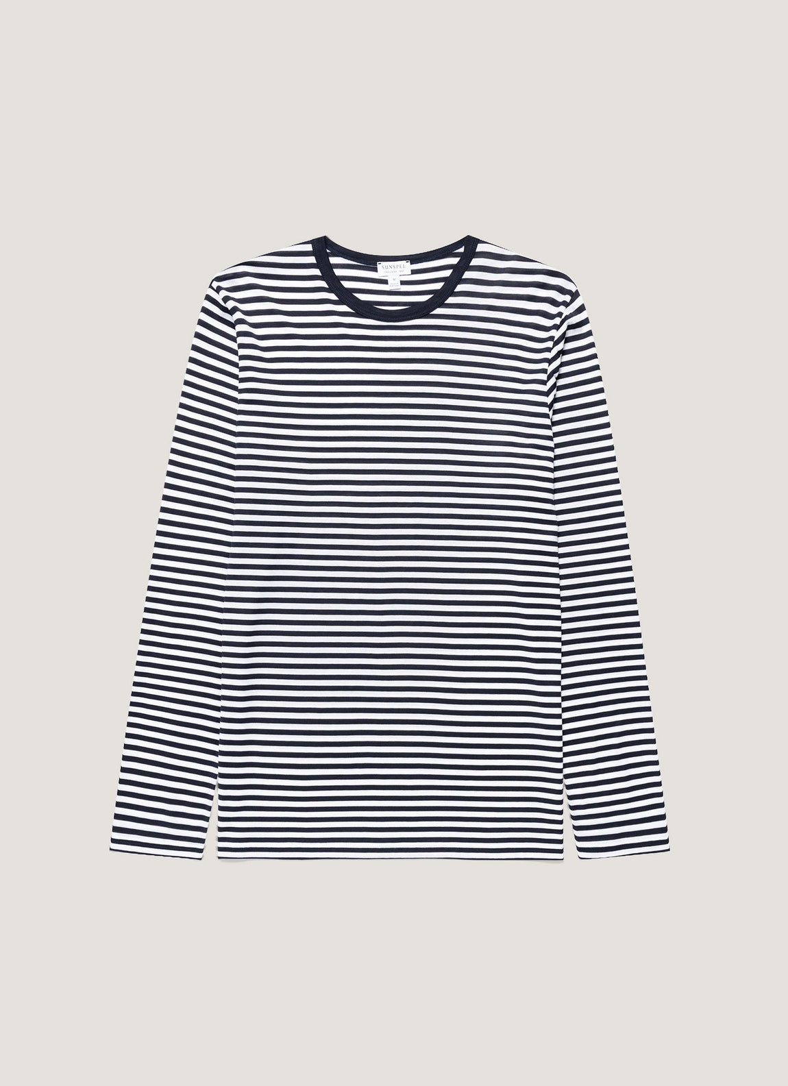 Men's Classic Long Sleeve T-shirt in Navy/White English Stripe