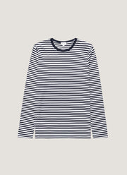 Men's Classic Long Sleeve T-shirt in Navy/White English Stripe
