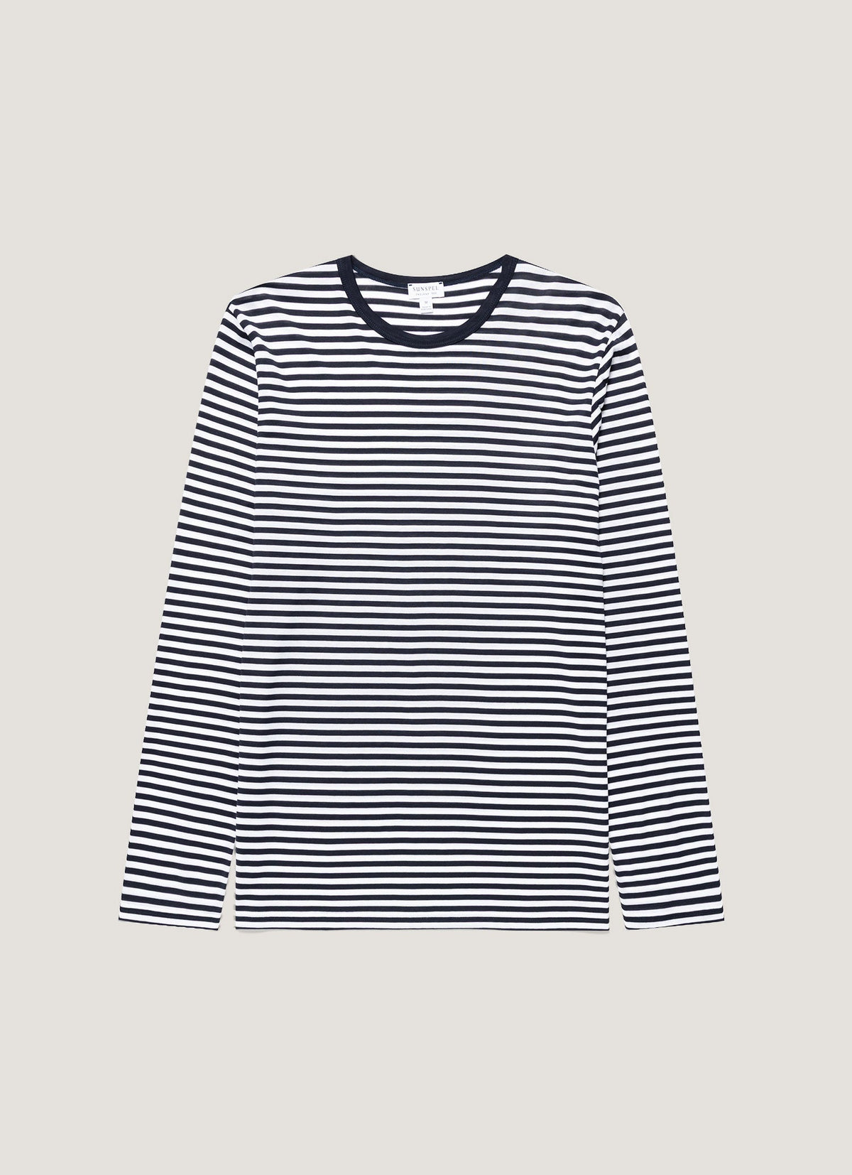 Men's Classic Long Sleeve T-shirt in Navy/White English Stripe