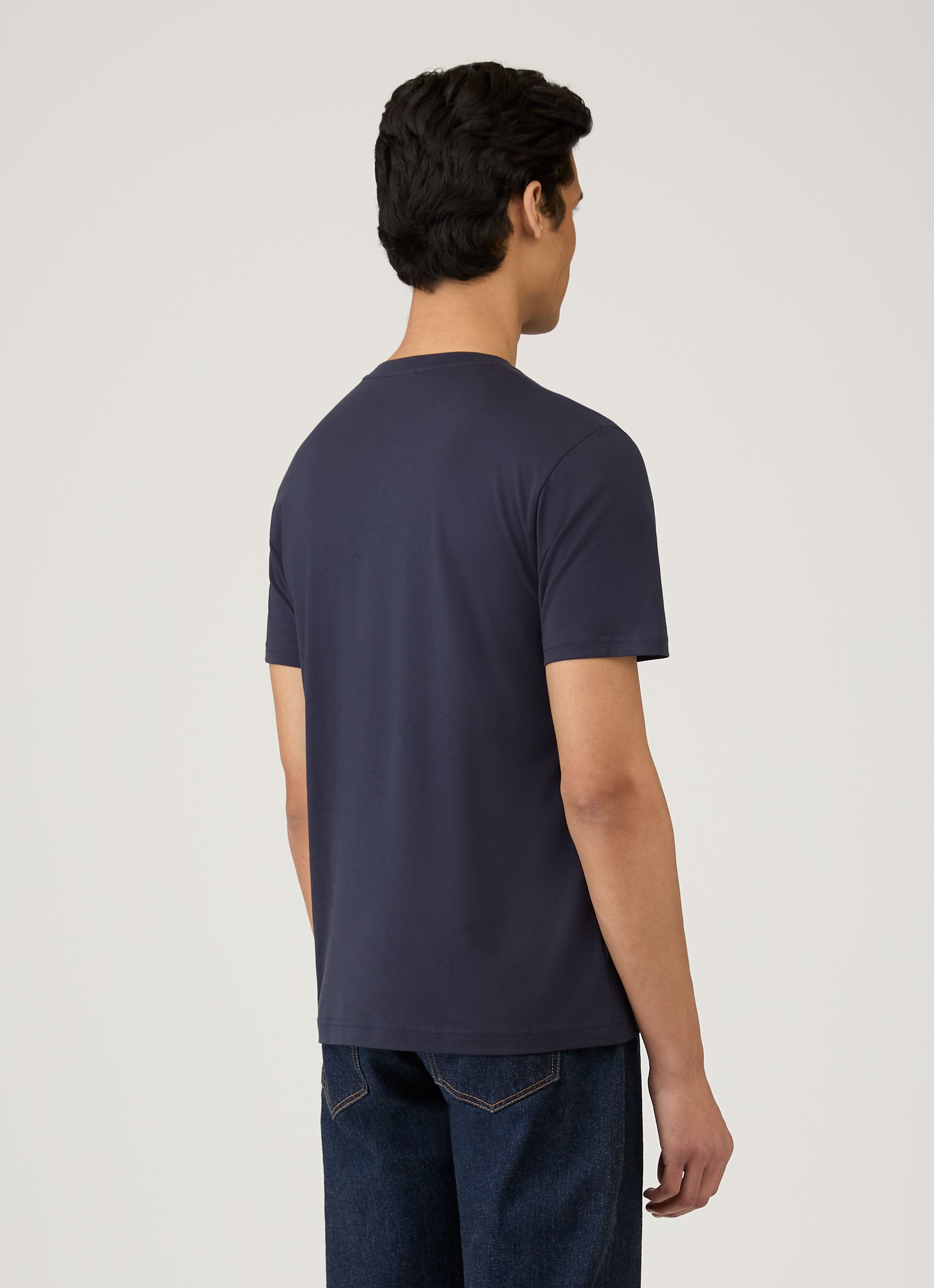 Men's Riviera Midweight T-shirt in Navy | Sunspel