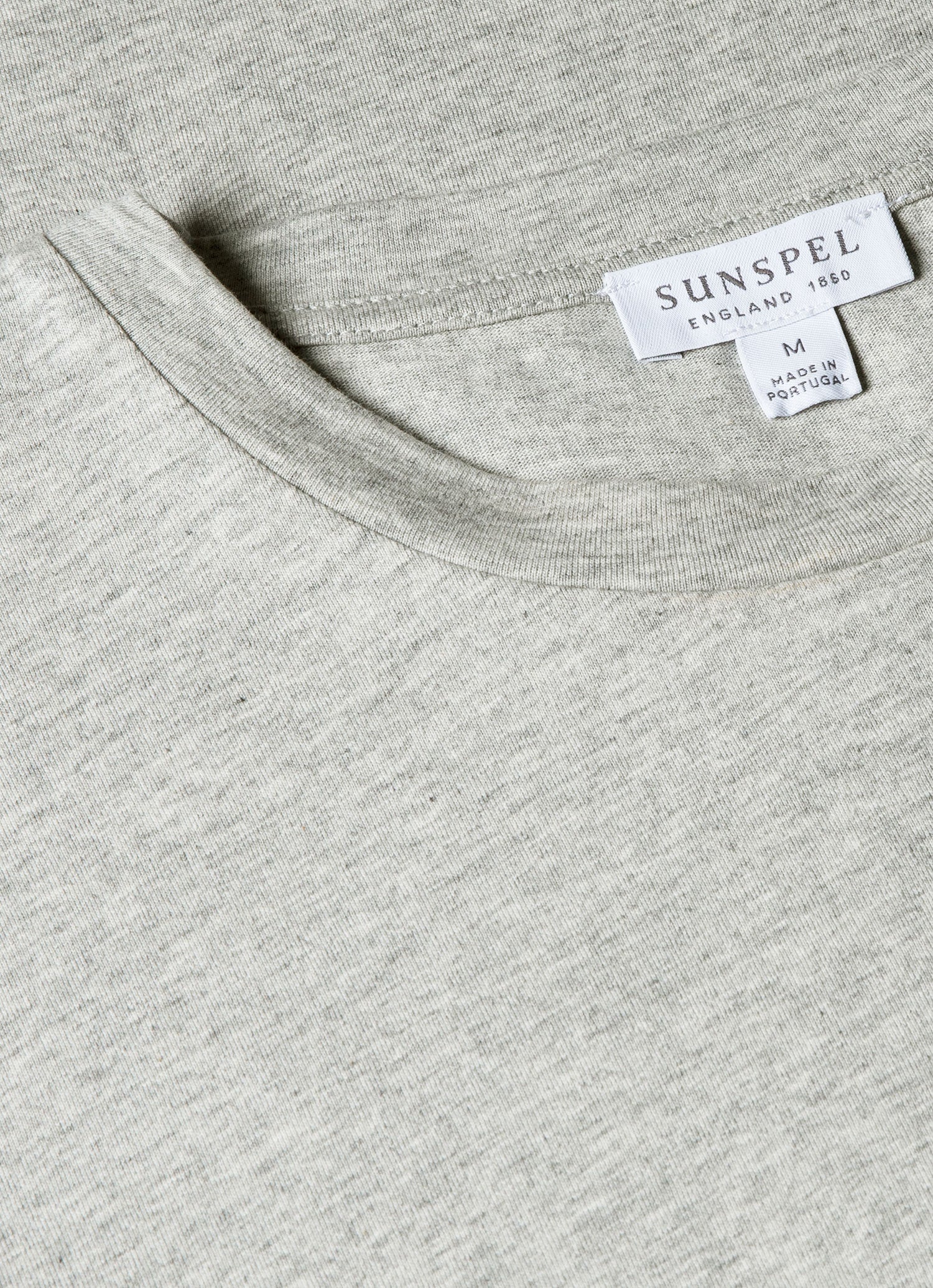 Men's Riviera Midweight T-shirt in Grey Melange | Sunspel