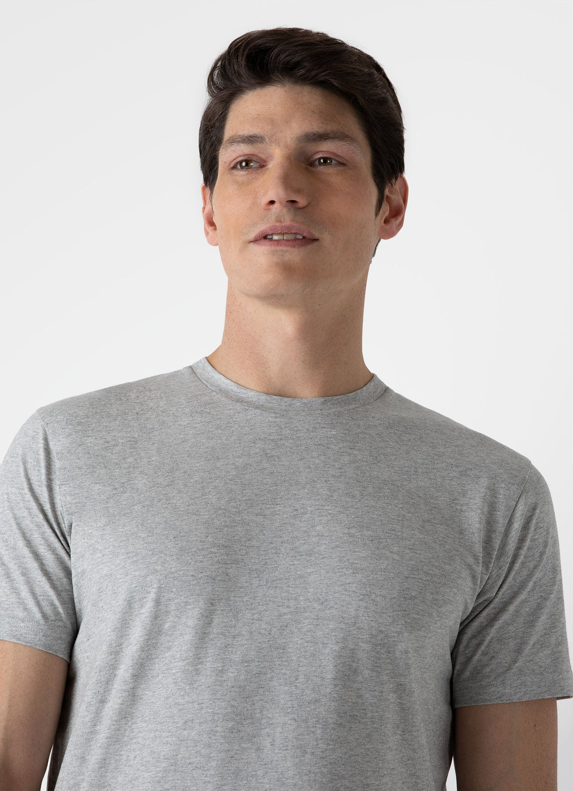 organ indbildskhed Forestående Men's Organic Cotton Riviera T-shirt in Grey Melange | Sunspel