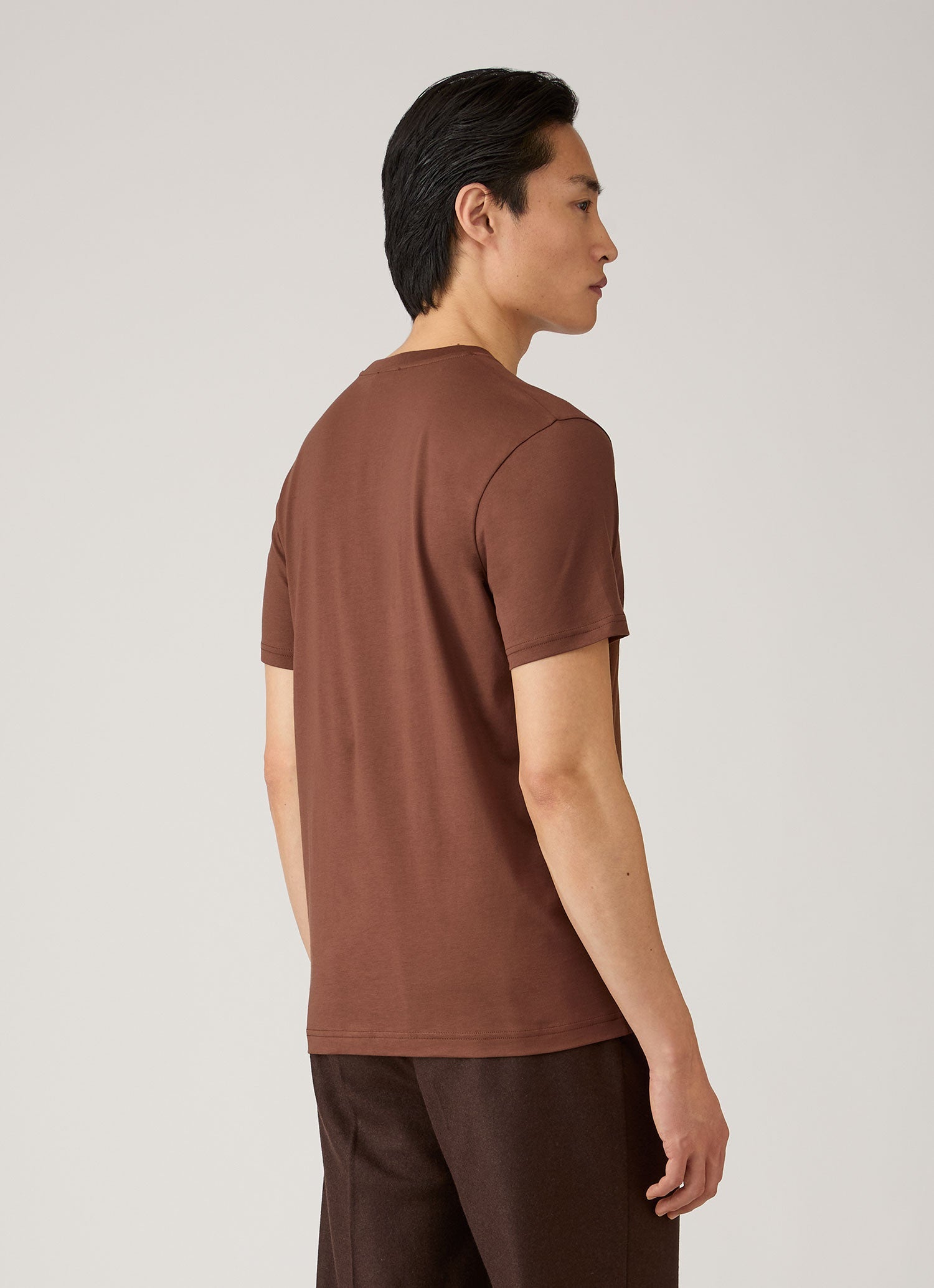 Men's Riviera Midweight T-shirt in Chestnut | Sunspel