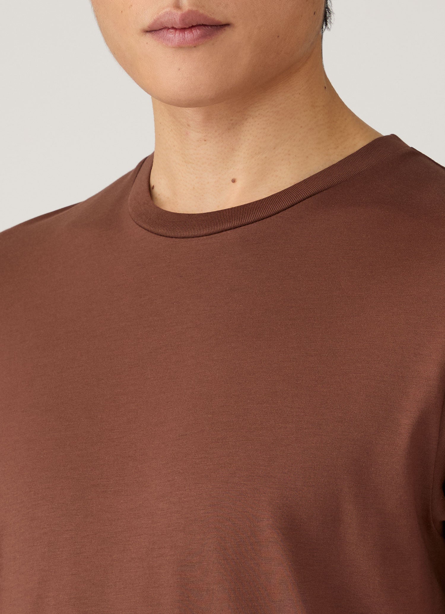 Men's Riviera Midweight T-shirt in Chestnut | Sunspel