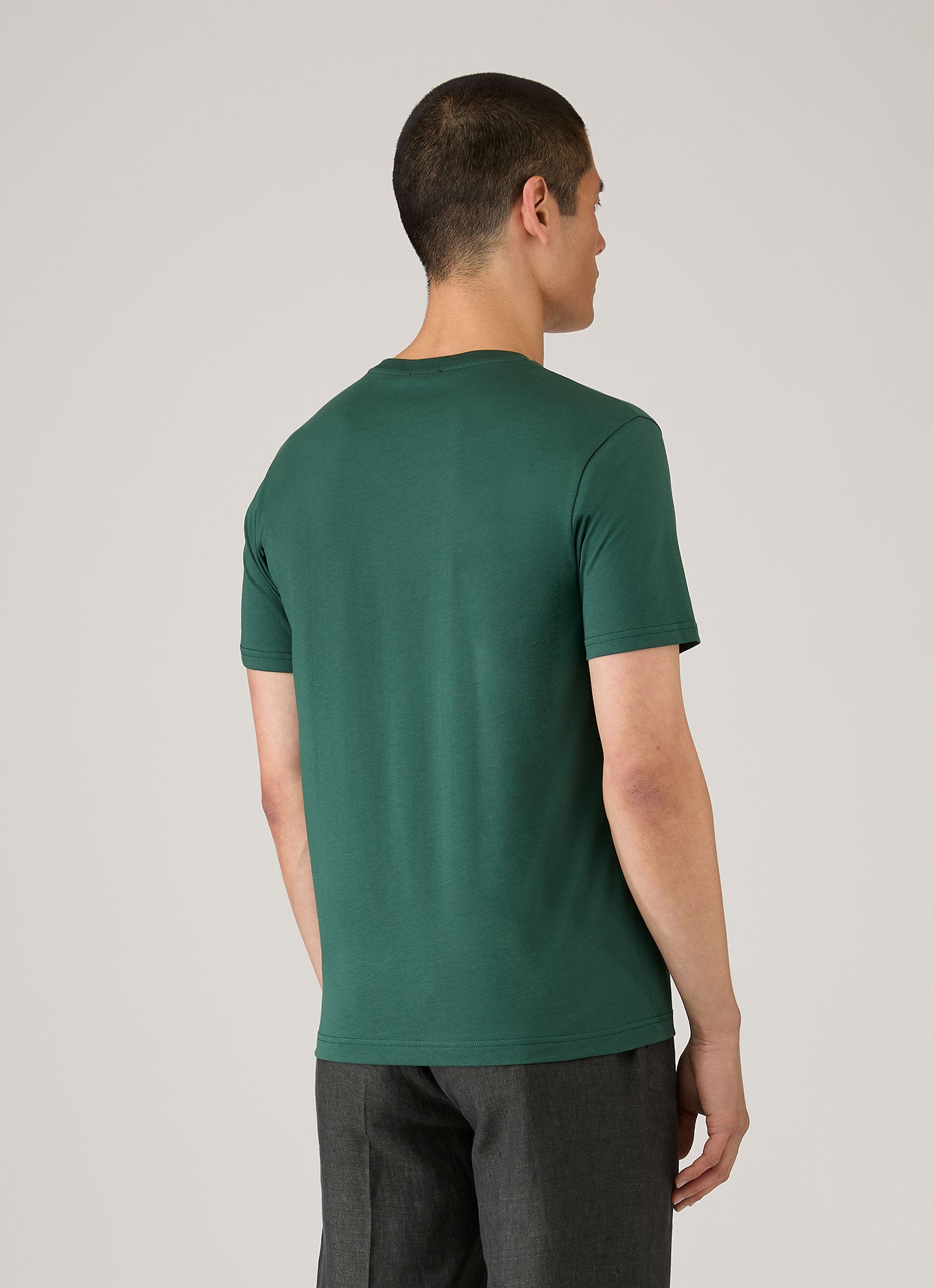 Men's Riviera Midweight T-shirt in Forest | Sunspel