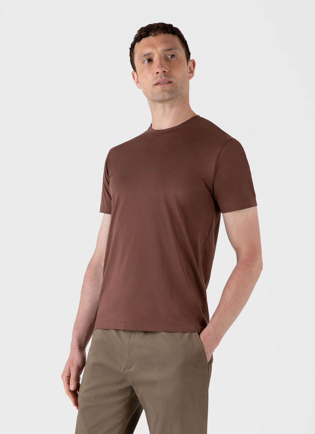 Men's Riviera Midweight T-shirt in Cocoa Brown