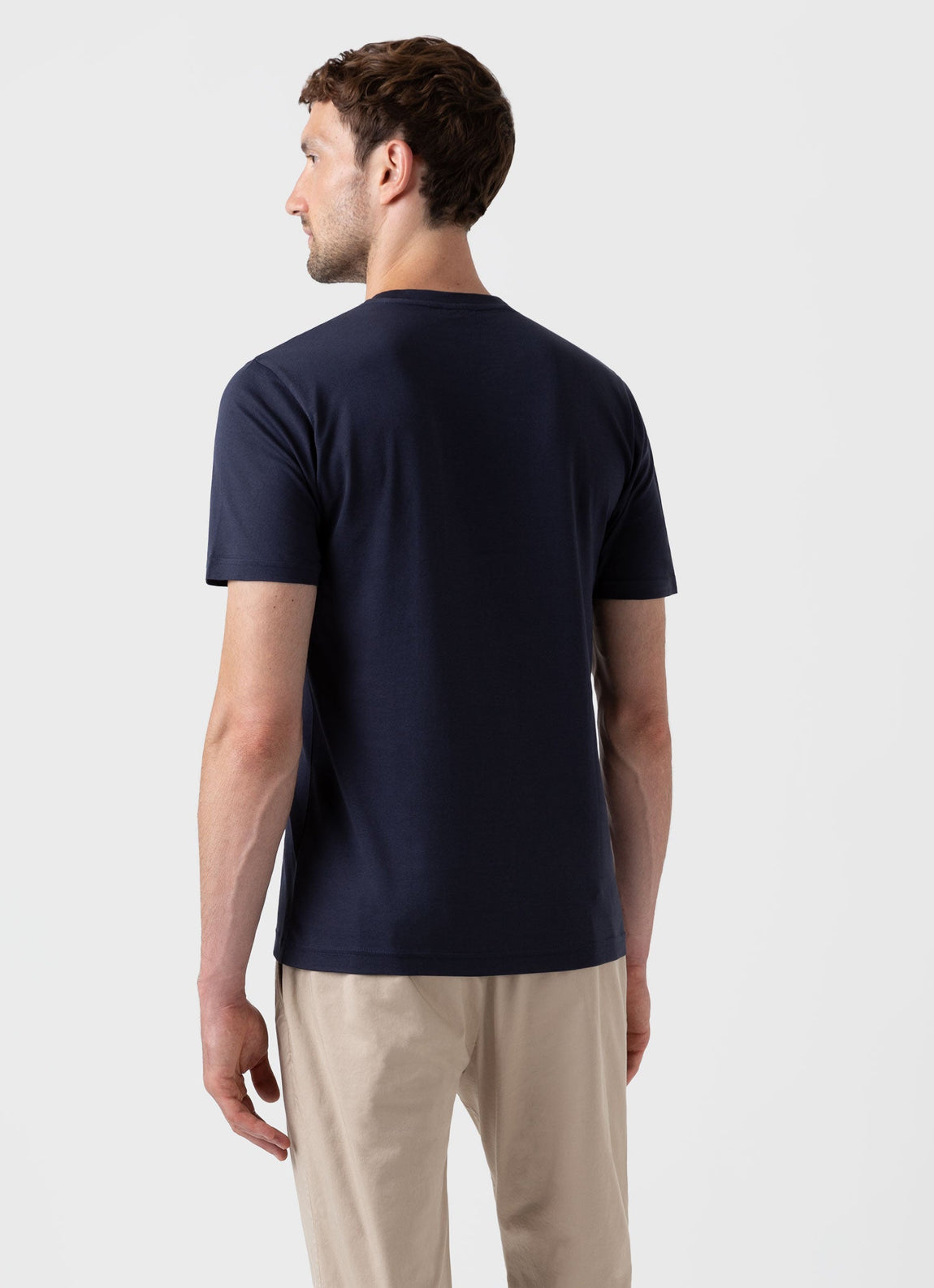 Sunspel Cotton Riviera T-Shirt - Navy - S