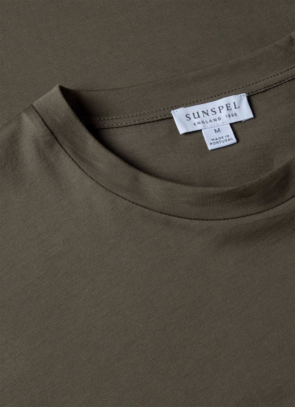 Men's Riviera Midweight T‑shirt in Khaki | Sunspel